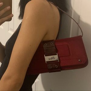 Vintage Dior burgundy shoulder bag